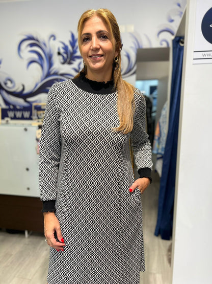 Vestido midi com padrão Ref. 3060241