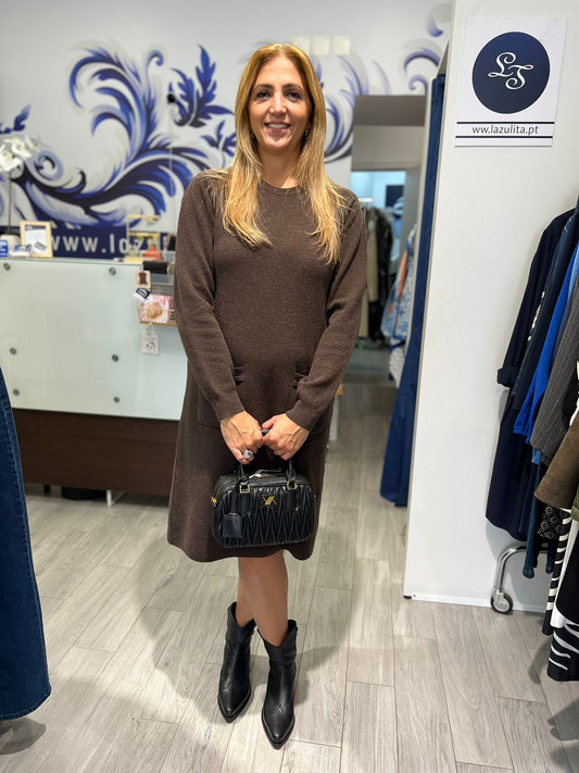 Vestido midi liso de Lã Ref. 251613