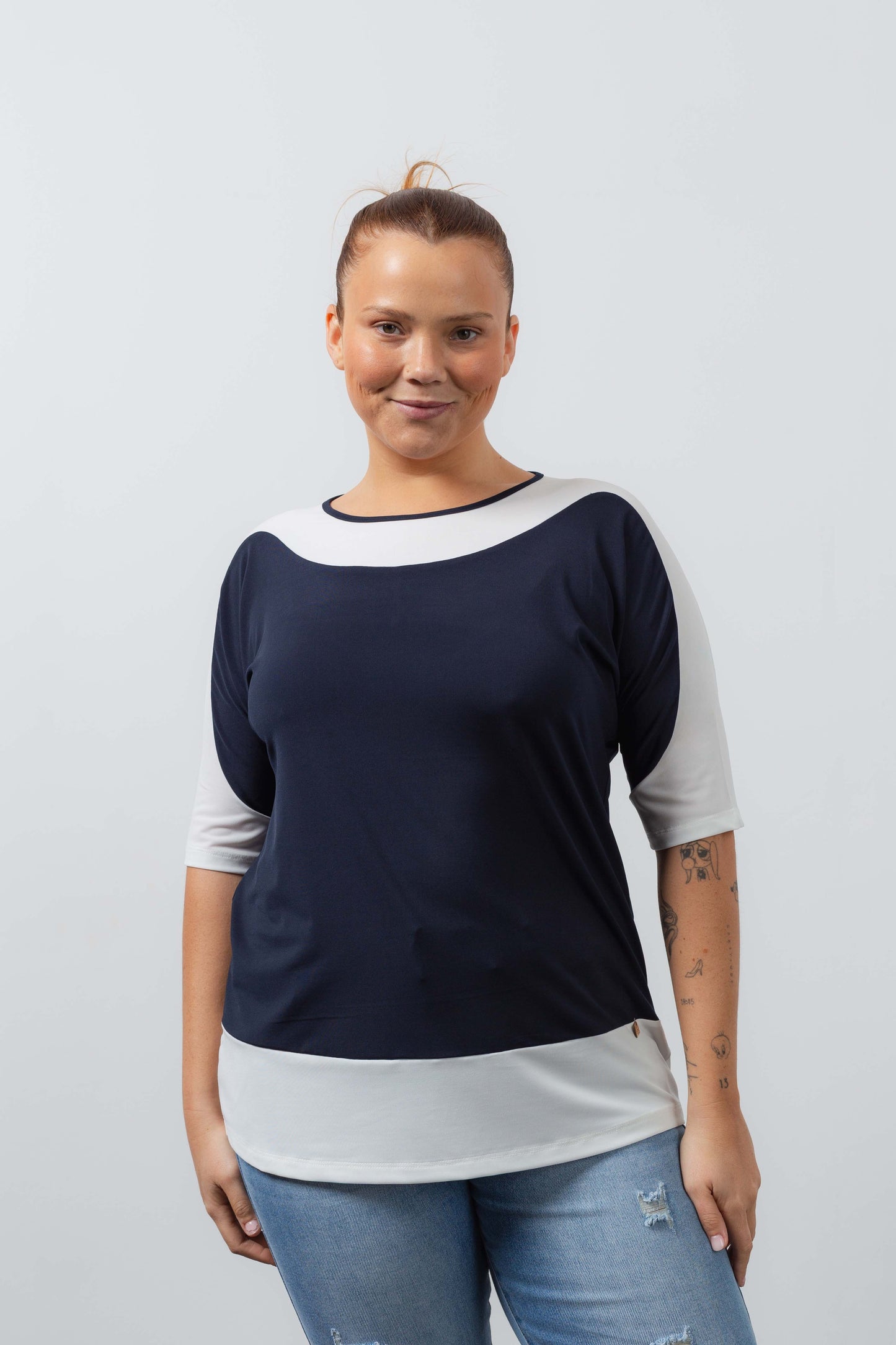 Blusa bicolor lisa Ref. 251058