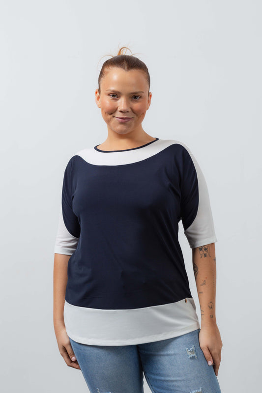 Plain two-tone blouse Ref. 251058
