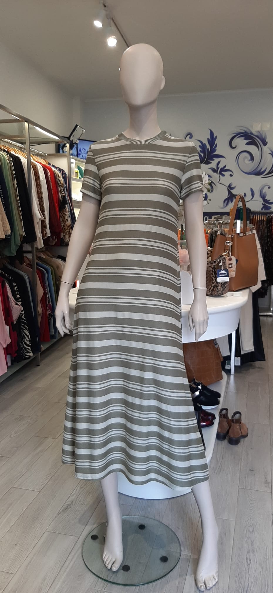 Vestido longo as listas Ref. 55107