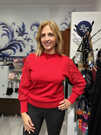 Camisola de malha com pormenor na manga Ref. 179138