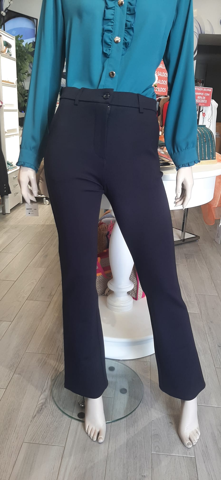 Calça direita lisa Ref. 245505