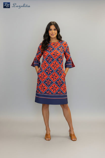 Vestido curto com padrão