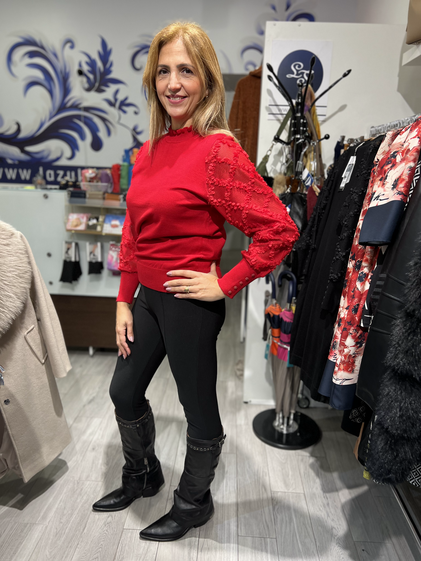 Camisola de malha com pormenor na manga Ref. 179138