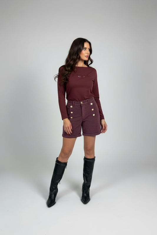 Velvet shorts with buttons Ref. 521096