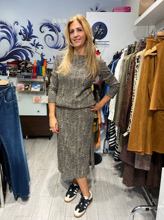 Saia com padrão animal print Ref. 8060242