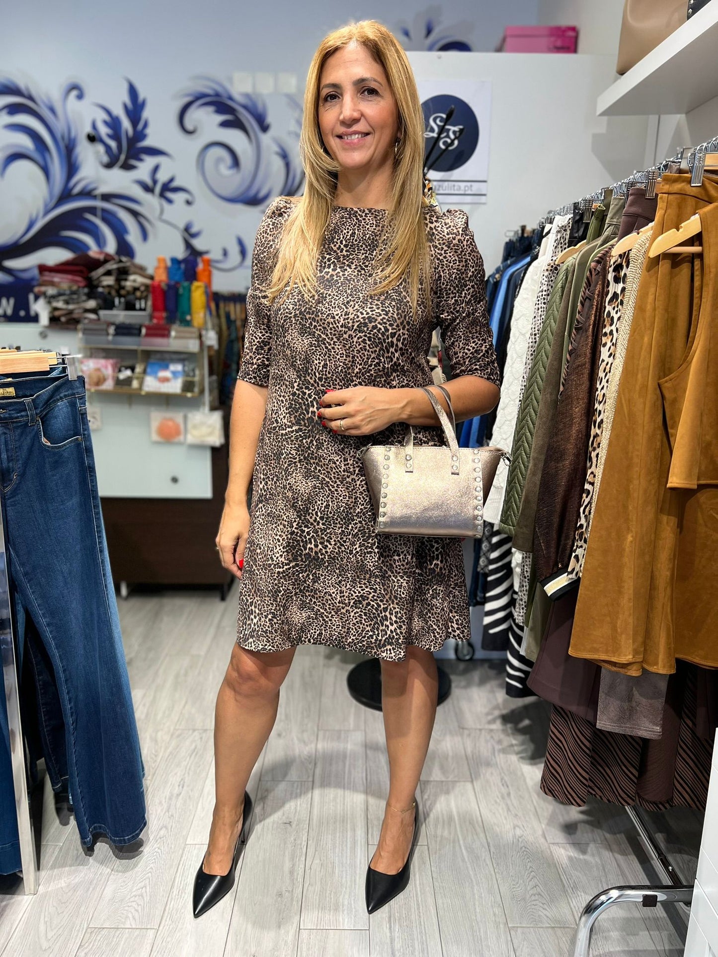 Vestido curto com padrão Ref. 3041603