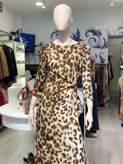 Vestido midi com padrão Ref.3061339