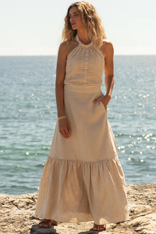 Long linen skirt