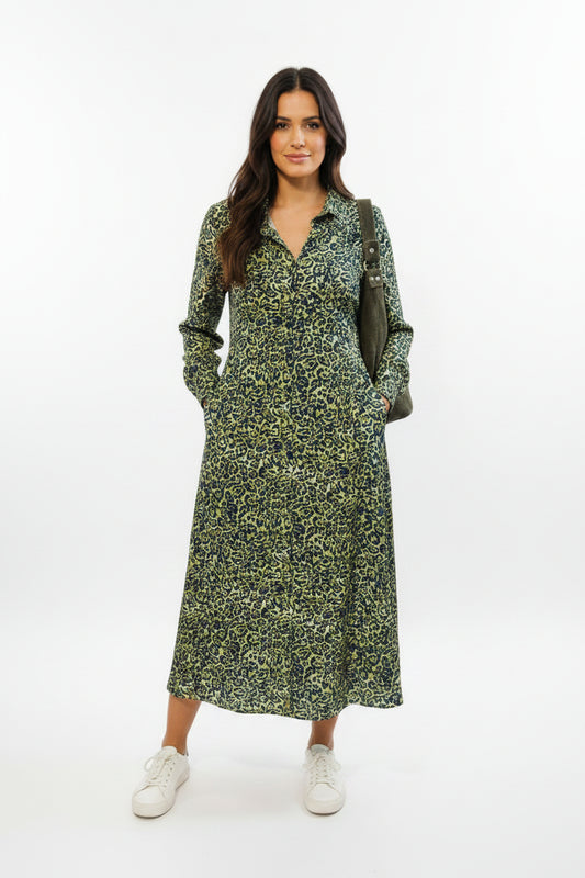 Patterned midi shirt dress Ref. 3060115