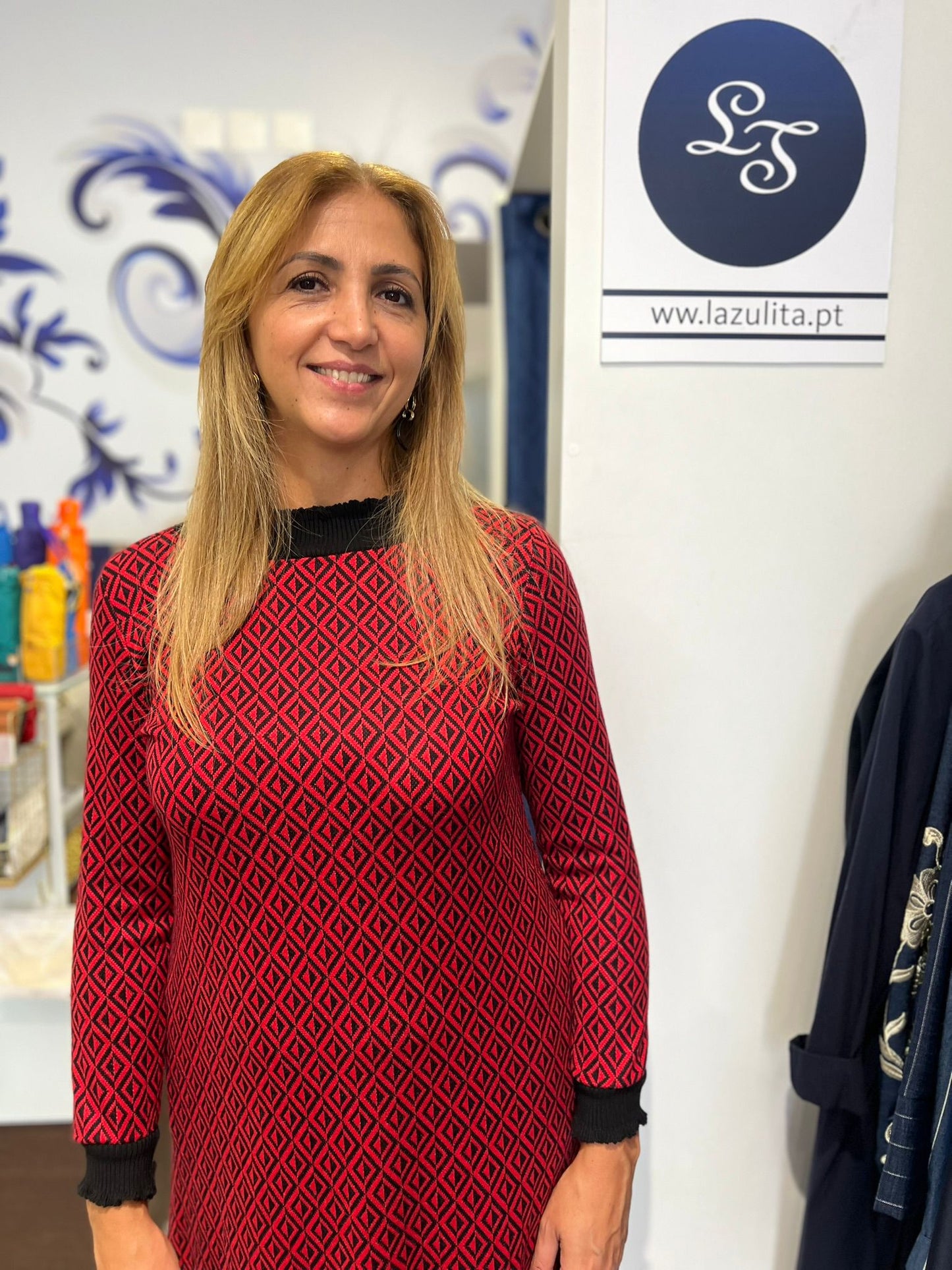 Vestido midi com padrão Ref. 3060241