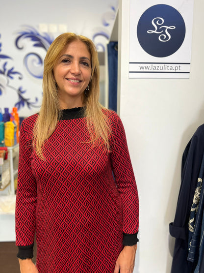 Vestido midi com padrão Ref. 3060241