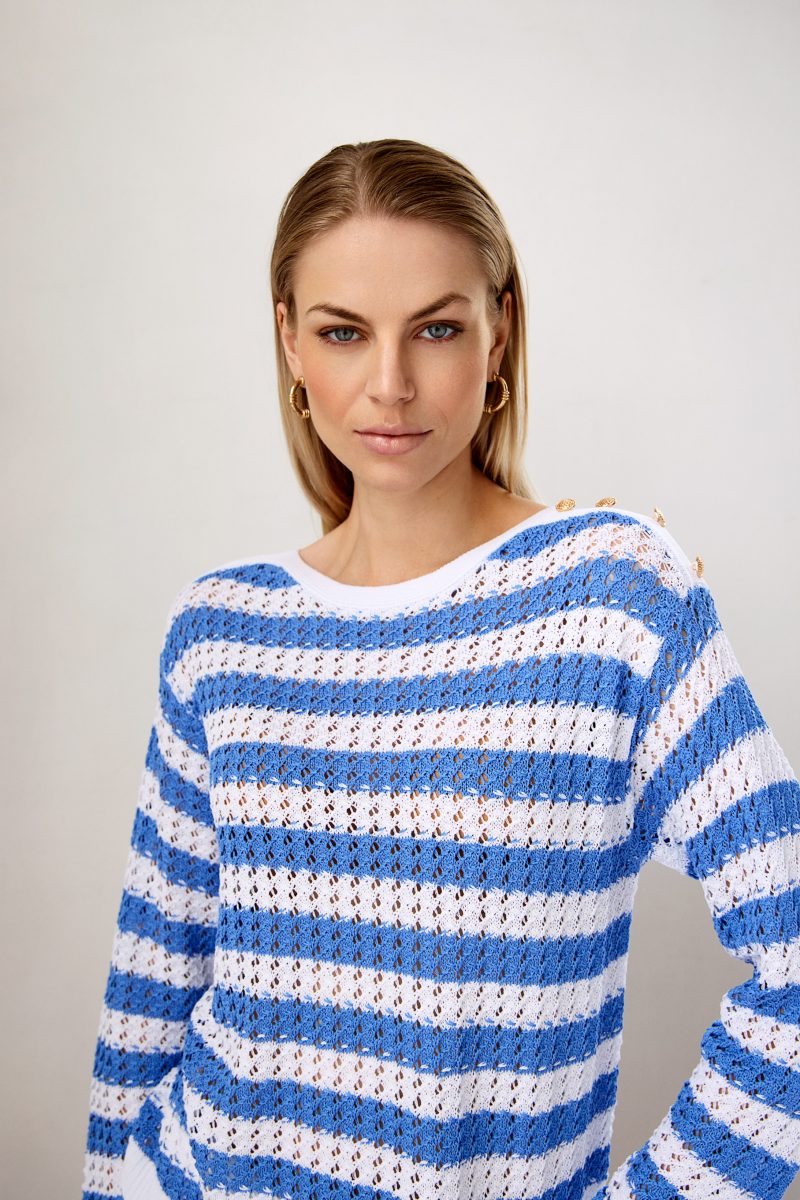 Camisola as listas botões Ref. 181134