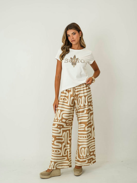 T-shirt básica com padrão Ref. 188063