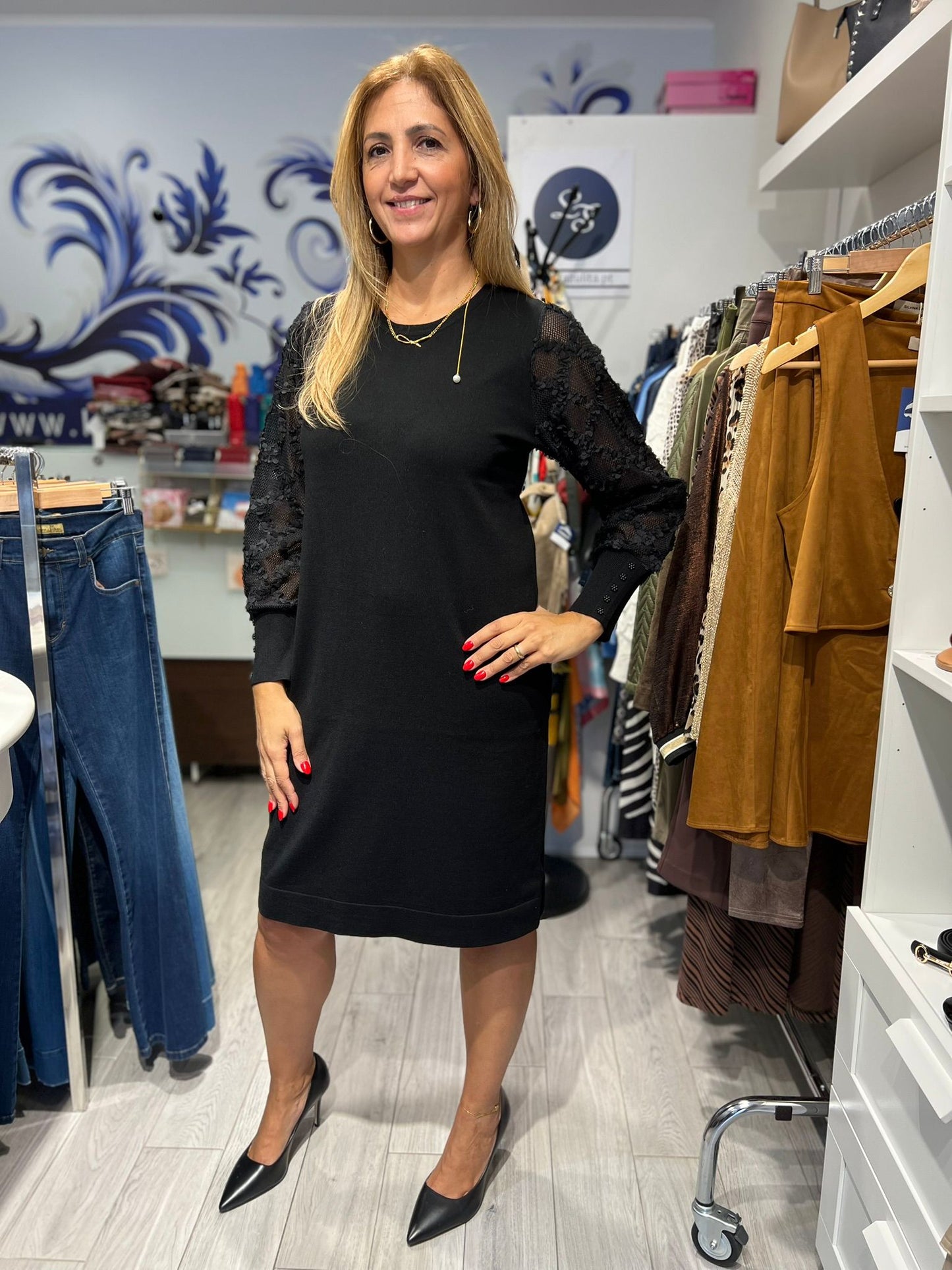 Vestido de malha com pormenor Ref. 115916