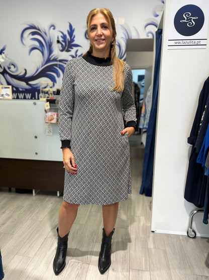 Vestido midi com padrão Ref. 3060241