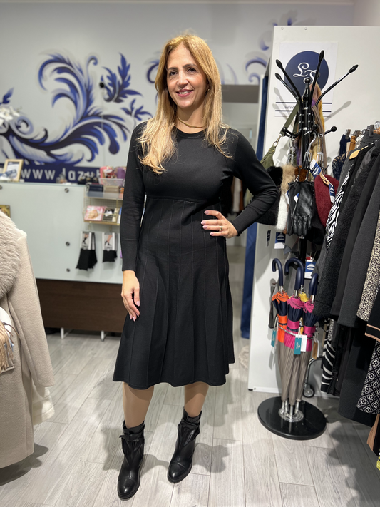 Vestido midi liso de malha Ref. 115931