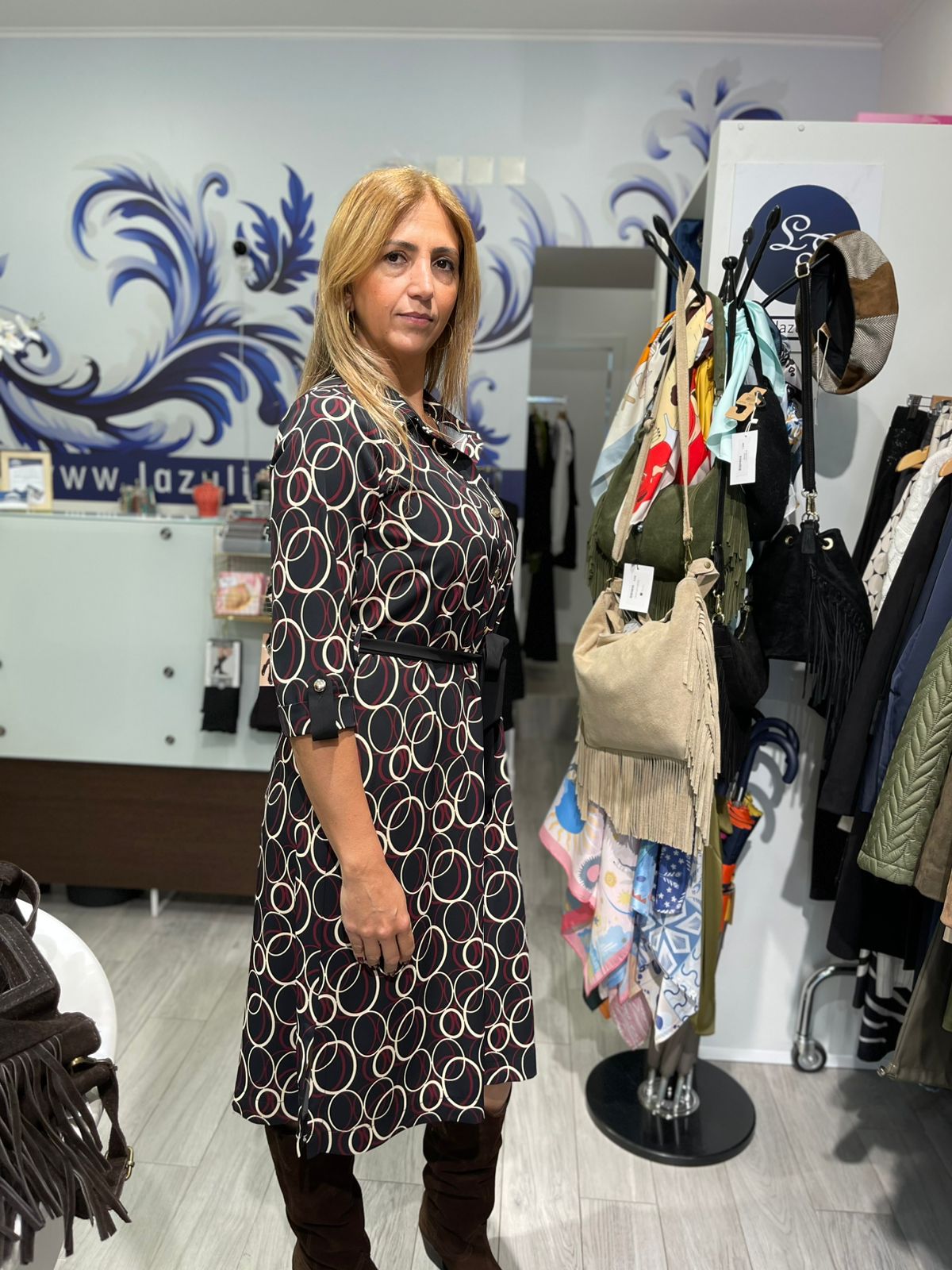 Vestido camiseiro com padrão Ref. 375485