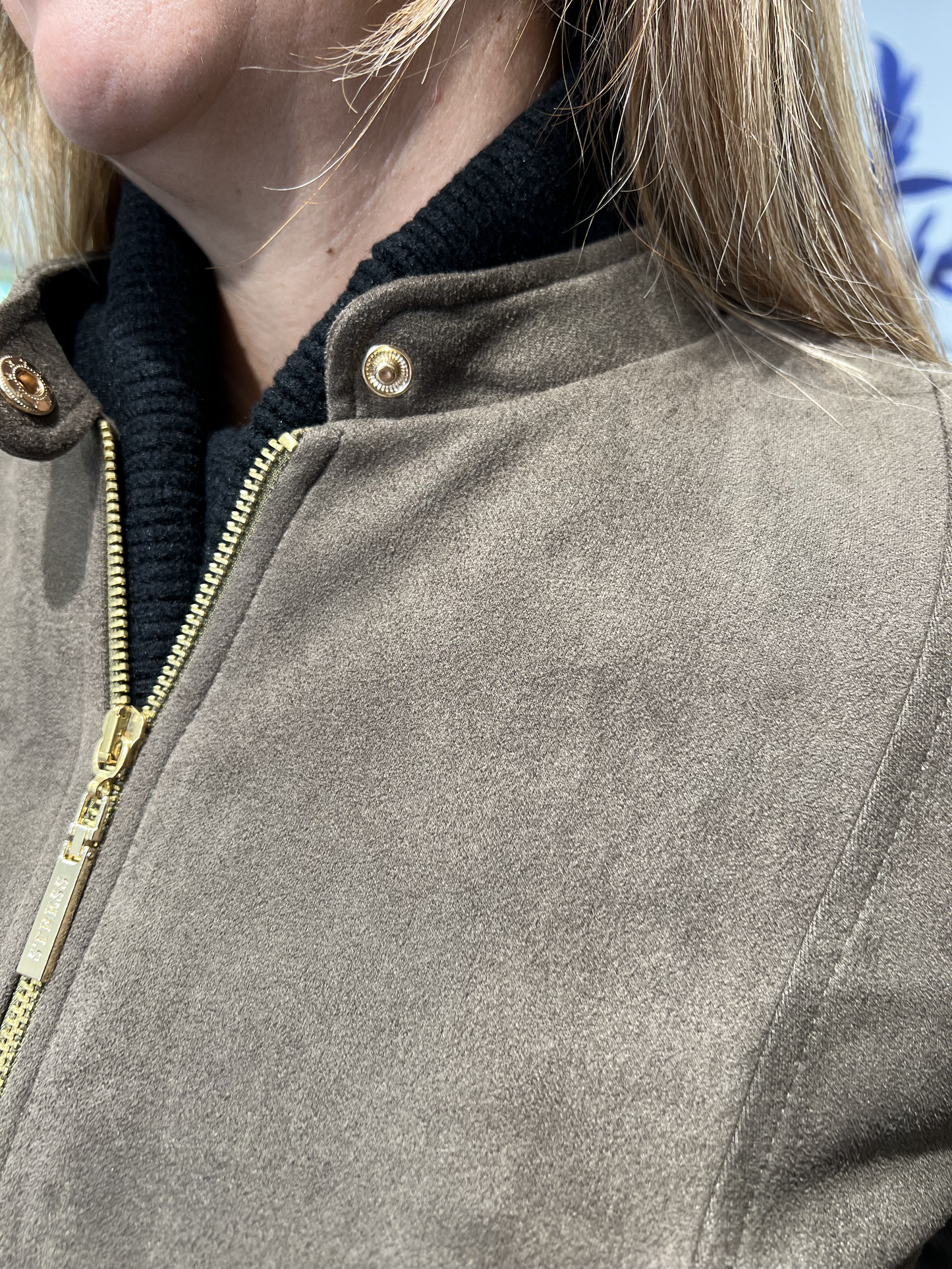 Casaco liso de suede Ref. 376820