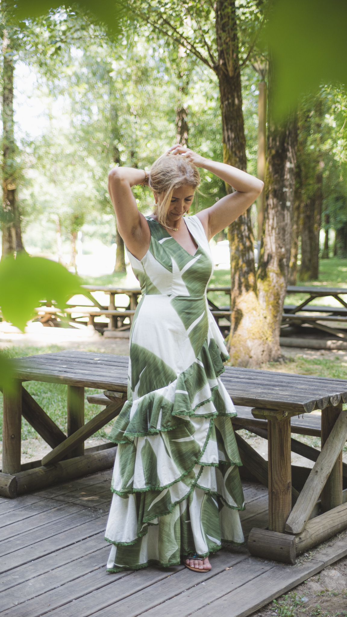 Vestido Longo com Folhos Ref. 7032309980526