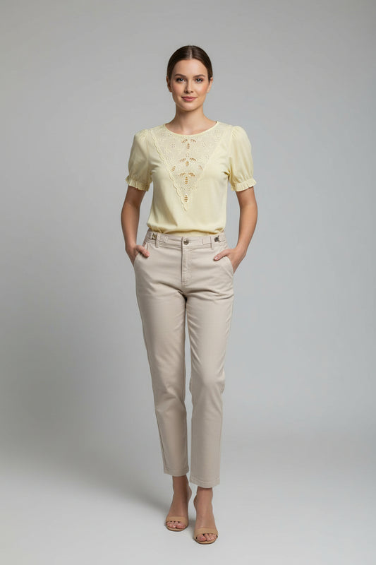 Plain Blouse with Collar Detail