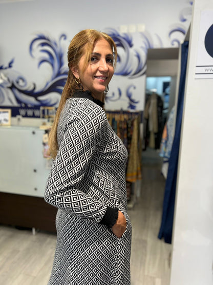 Vestido midi com padrão Ref. 3060241