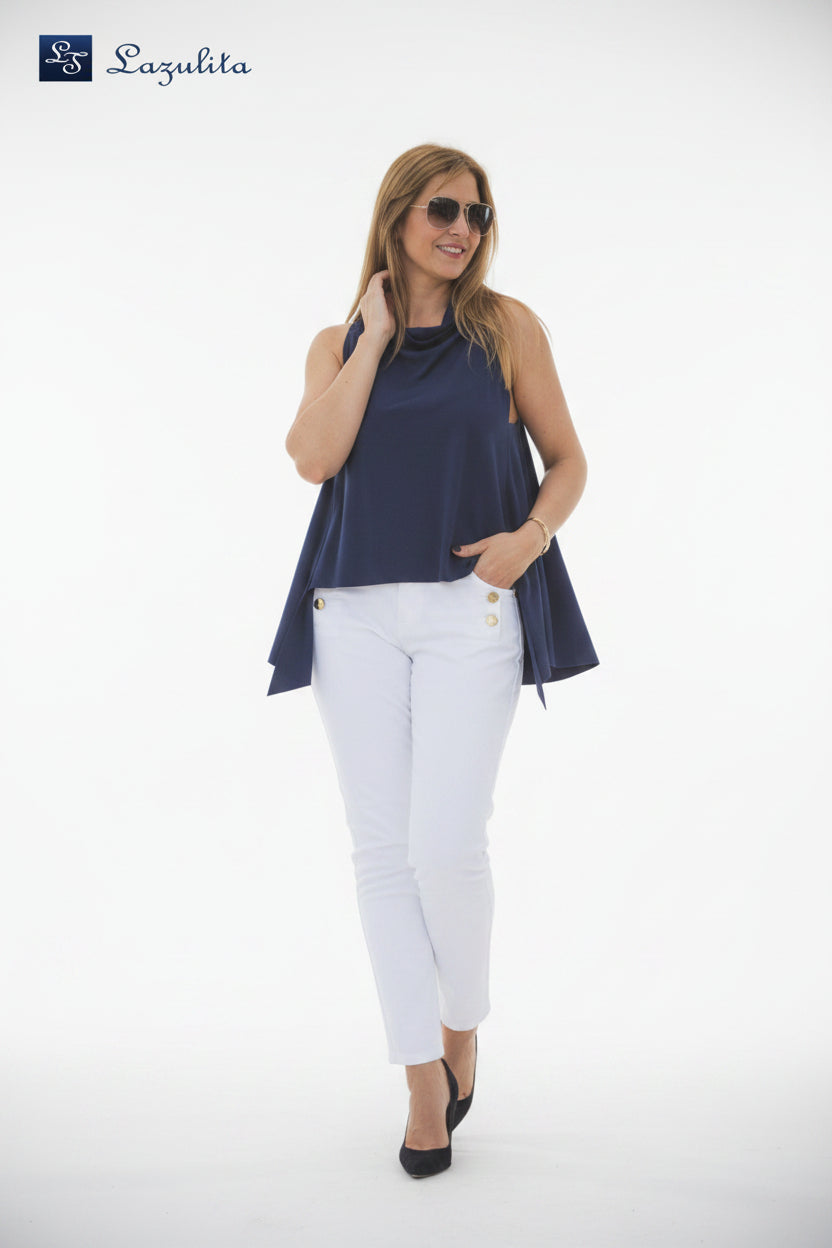 Blusa lisa sem manga