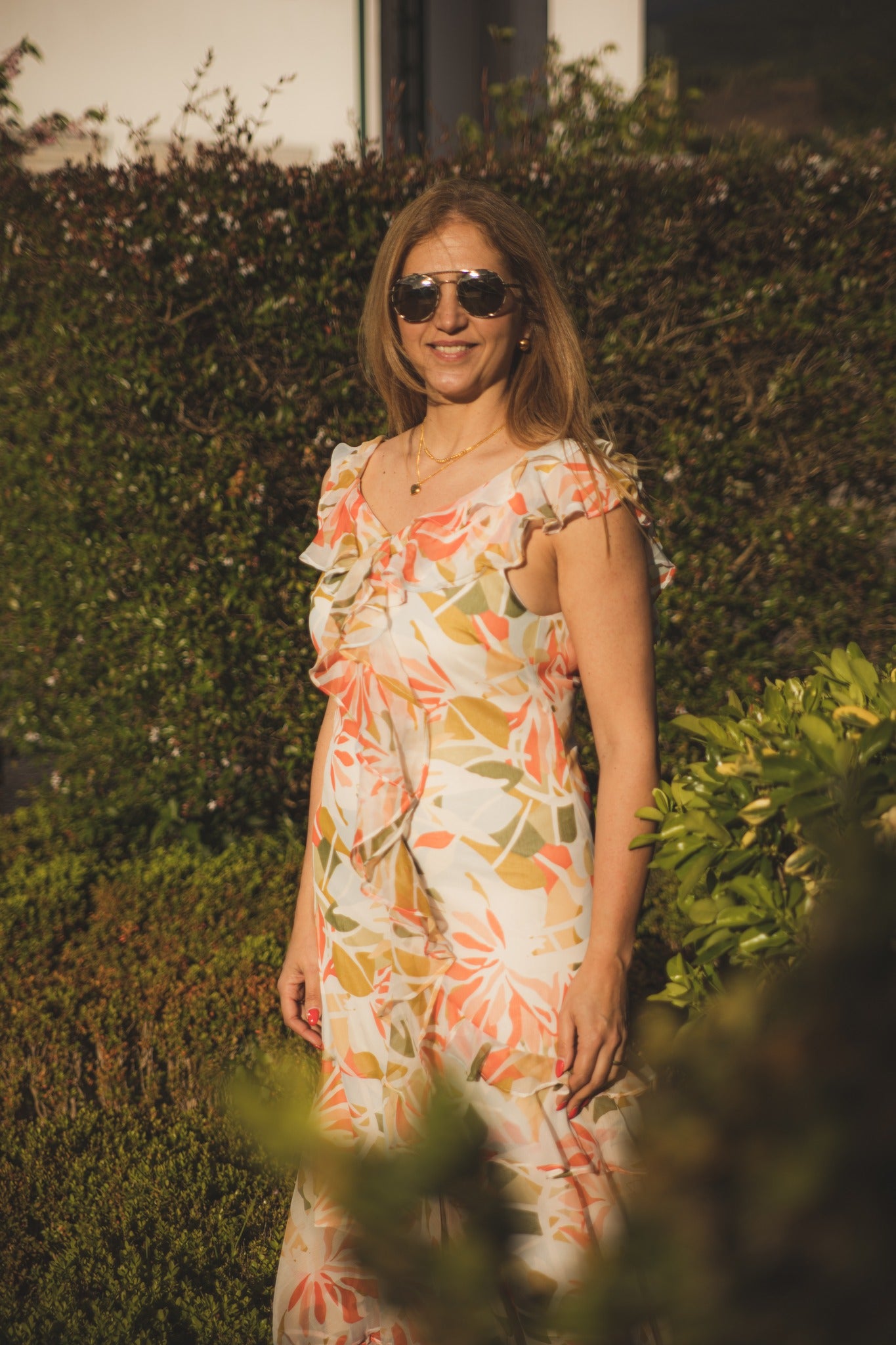 Vestido midi com padrão Ref. 8065099
