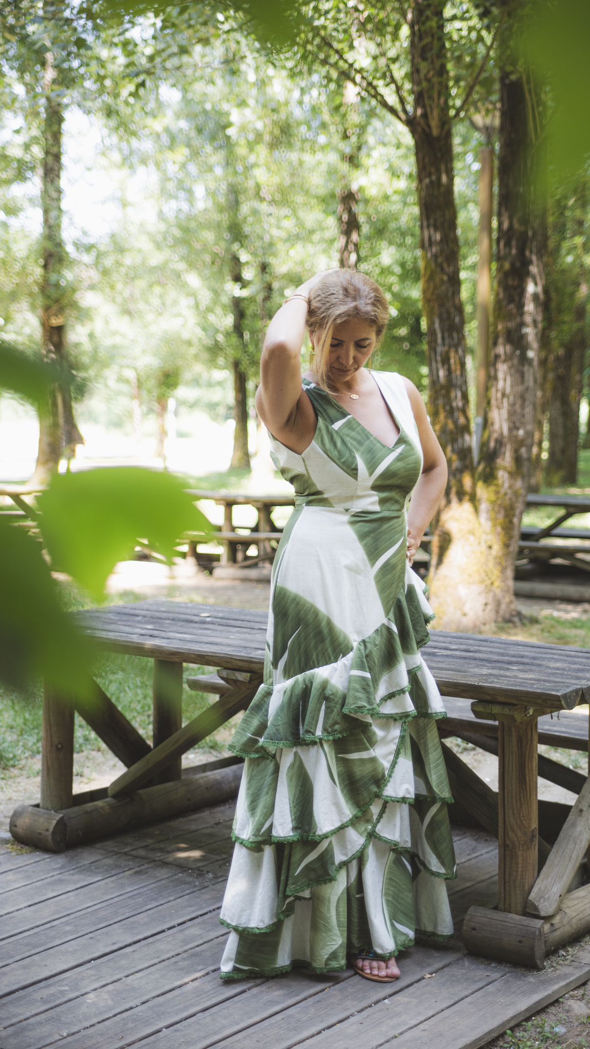 Vestido Longo com Folhos Ref. 7032309980526