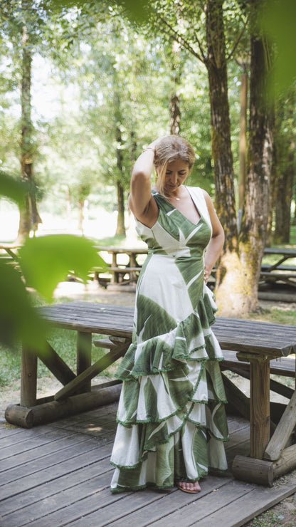 Vestido Longo com Folhos Ref. 7032309980526