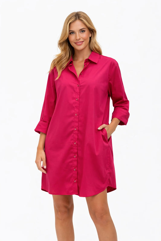 Plain short shirt dress