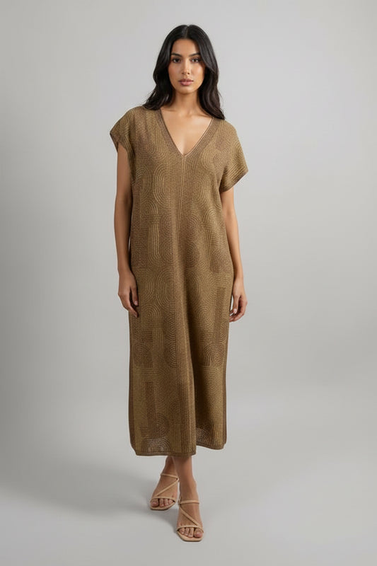 Vestido midi em malha