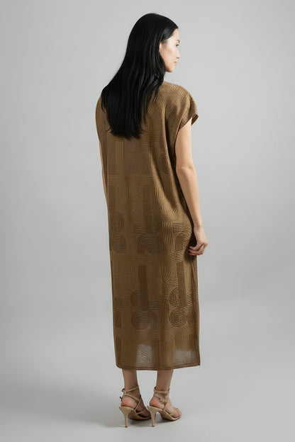 Vestido midi em malha