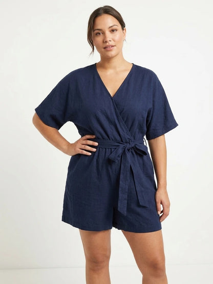 Plain short jumpsuit