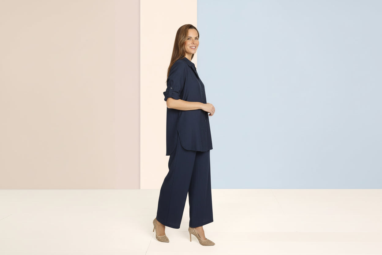 Plain straight trousers