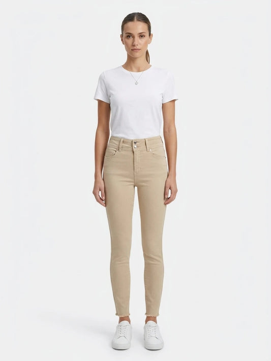 Skinny push-up twill trousers