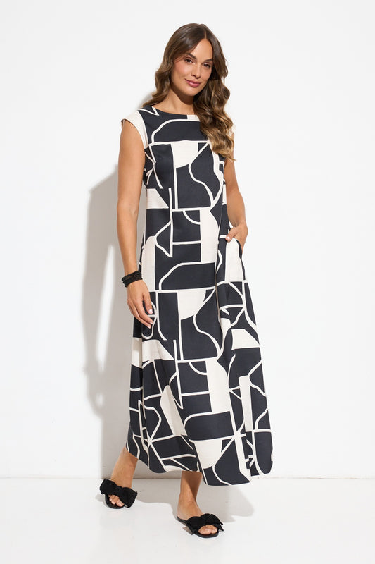 Vestido longo com padrão