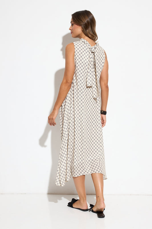 Midi dress with pattern