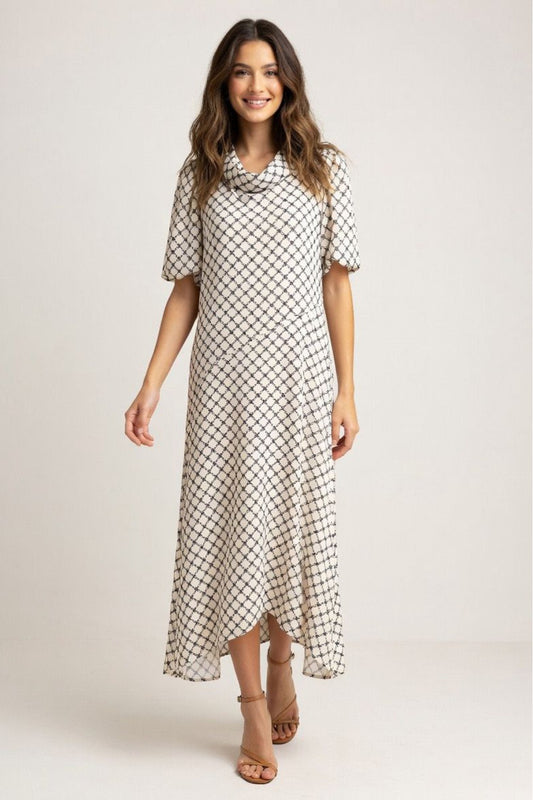 Long dress with print.